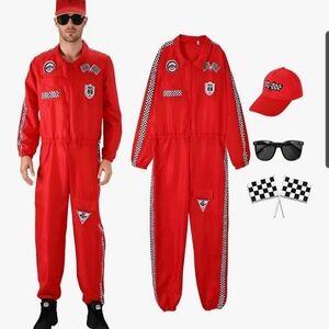 Men's Red Race Car Driver Jumpsuit Size Small